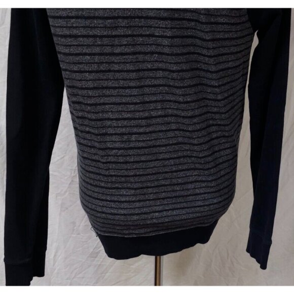 Rock & Republic Womens Medium Striped Black / Gray Full Zip Hooded Jacket Hoodie - Picture 9 of 14